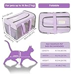 BELLA & PAL Katzentransportbox für Katzen und Welpen–Leichte faltabre Transporttasche Katze- Ausbruchsichere, Wasserdicht & Kratzfestem Netz, 42x28x28cm bis 7kg für Tierarzt/Auto/Flugzeug – Bild 2