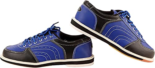 Gemeci Bowling Shoes Pu Leather Wear-Resistant Non-Slip Breathable Men's And Women's Bowling Supplies (Color : Blue, Size : 10.5) #TOP24