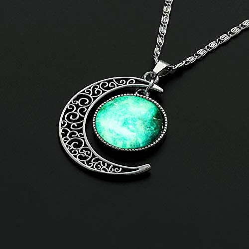 Lcbulu Galaxy Crescent Moon Pendant Necklaces Jewelry For Women Teen Girls 18'' #TOP4