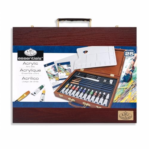 ROYAL BRUSH RSET-ACR2030 25 Piece Acrylic Wooden Box Art Set