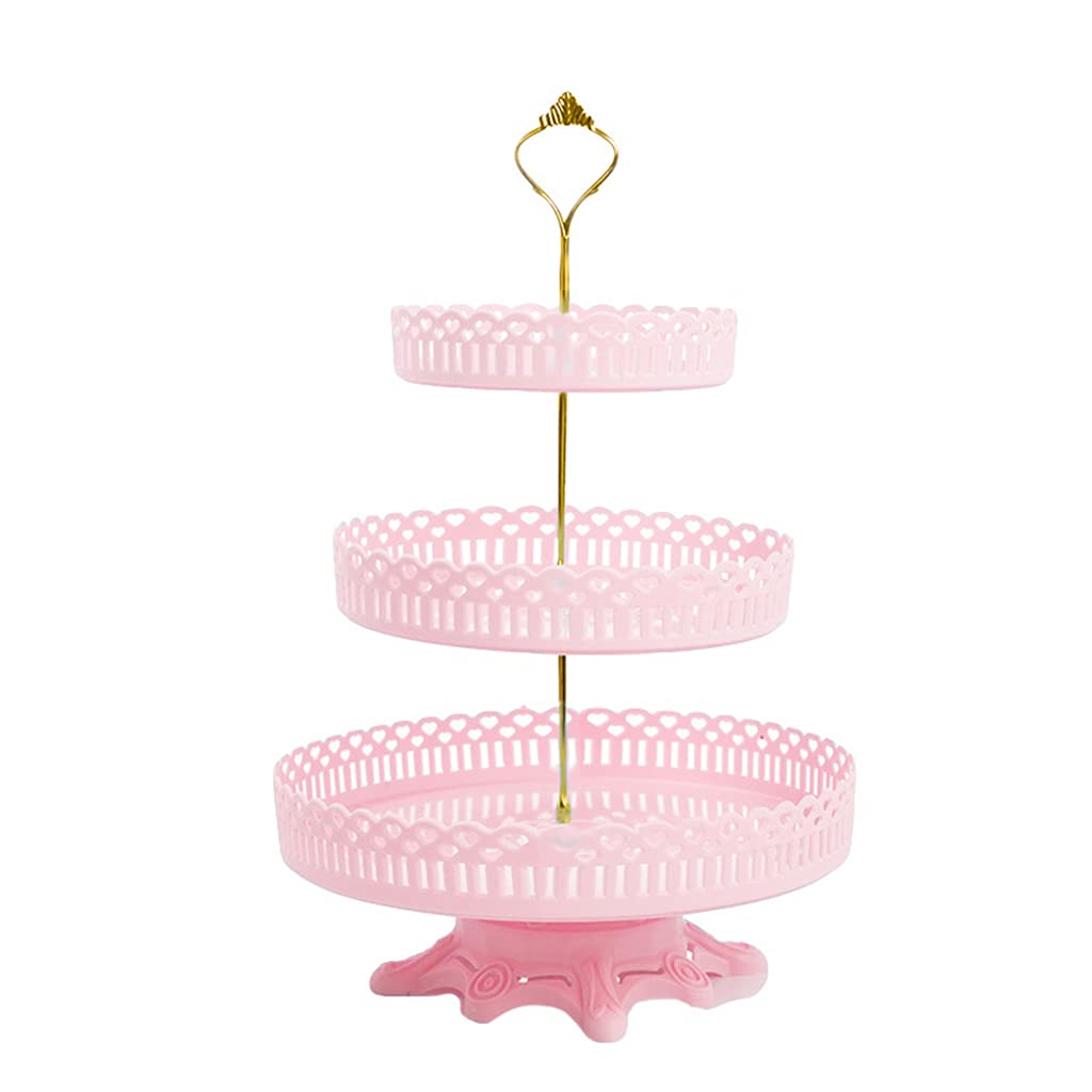 MALSSE Cake Stand Set Dessert Cupcake Display Stands Creative 3-Tie Cupcake Stands for Dessert Practical and Popular Decora Plater