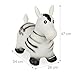 Relaxdays Hüpftier Zebra, Springtier, bis 50 kg, BPA frei, Kinder ab 3 Jahre, inklusive Luftpumpe, Hopser, schwarz/weiß