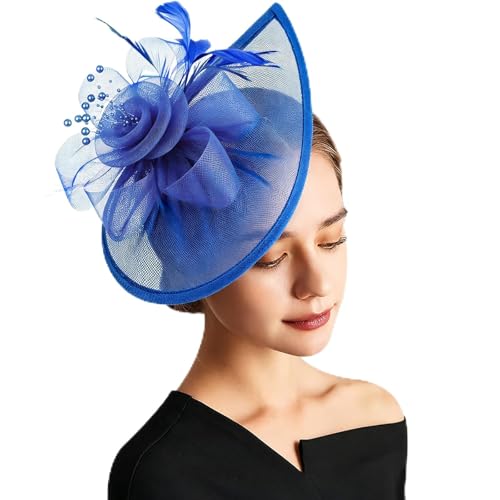 Image of DRESHOW Women Fascinator Hats Tea Party Hat Vintage Pillbox Hat Headband for Cocktail