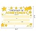 32 Gold Star Foil Preschool Diploma Kindergarten Certificates for Kids - Certificate of Achievement Paper for Printing 100th Day of School Award