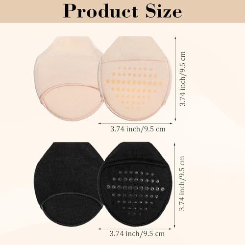 No Show Toe Covers, 6 Pairs Half Socks for Women Mules, Toe Socks for Women Size 6-9, Seamless Non-Slip Ball of Foot Cushion Sock with Padding (2 Colors)2
