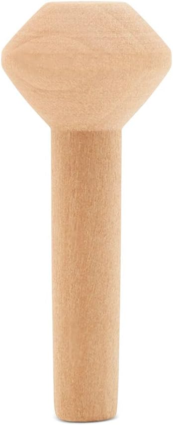 Unfinished Wood Craft Smokestacks, 1-1/2 Inch Unfinished Wood Train Part for Crafts, Pack of 100 Small Wooden Smokestacks by Woodpeckers