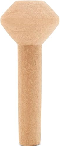 Miniatura 3 de Chimeneas de madera sin terminar, 1-12 pulgadas, parte de tren de madera sin terminar para manualidades, paquete de 25 pequeñas chimeneas de madera