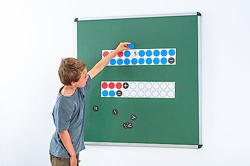WISSNER 80808 aktiv lernen - Magnetische Lehrer Rechenleiste mit 22 Wendeplättchen und 10 Rechenzeichen
