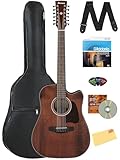 Ibanez AW5412CE Artwood Traditional Acoustic-Electric Guitar - Open Pore Natural Bundle with Gig Bag, Strap, D'Addario Strings, Picks, Austin Bazaar Instructional DVD, and Polishing Cloth