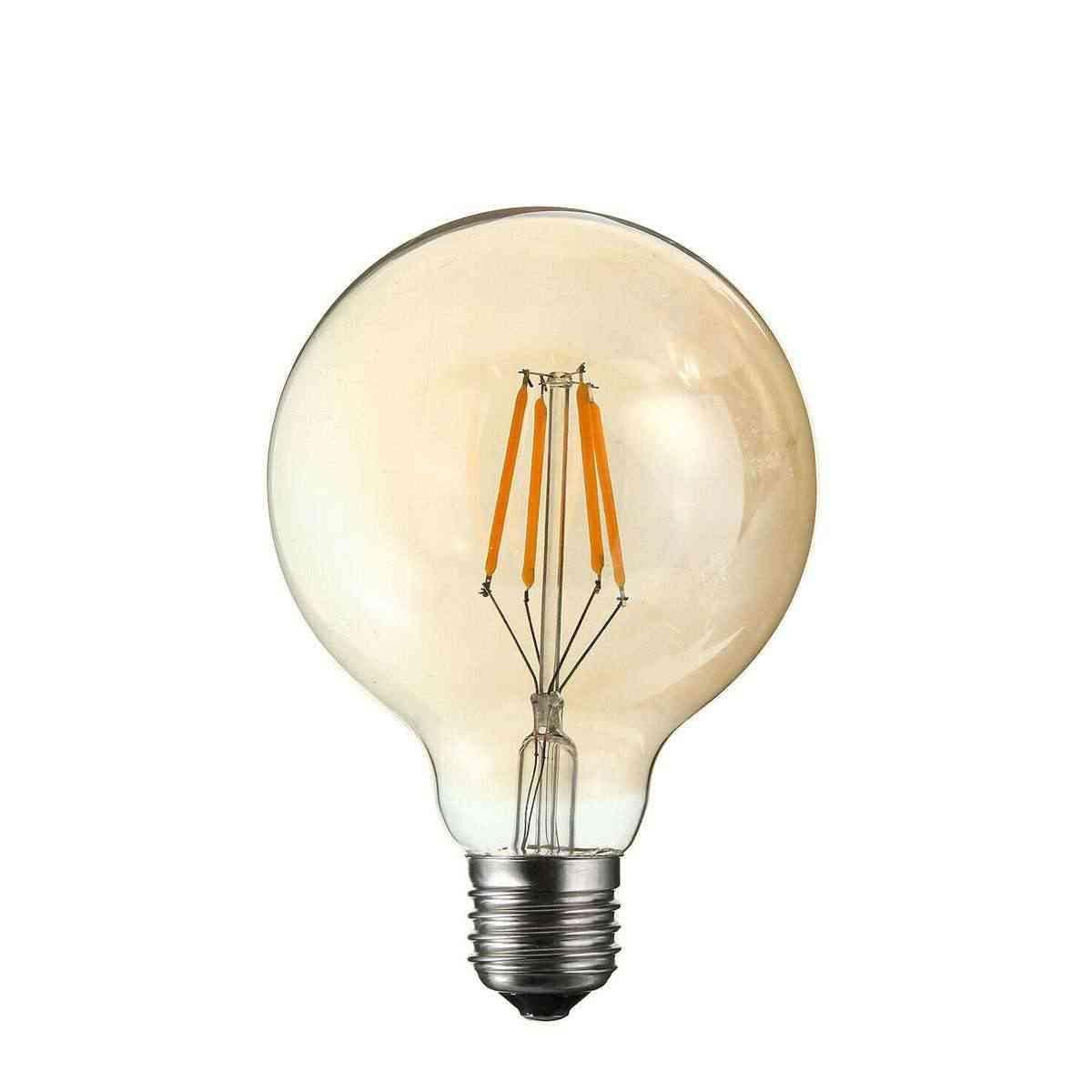 Dc Voltage G80 E27 4W E27 Screw Bulb,Led Edison Light Bulb, Dimmable Retro E27 Bulb,220V 4W 450 Lumen Warm White 2700K Cri>90, G80 Led Filament Light Bulb, 90% Energy Saving