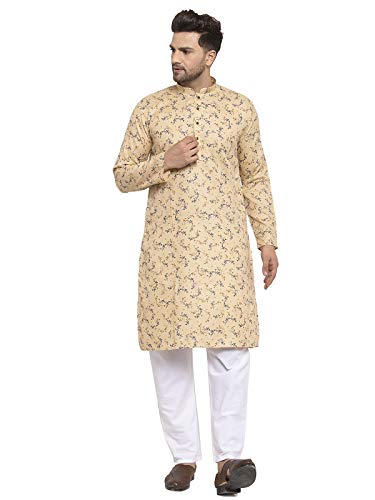 Image of KRAFT INDIA Men's Cotton Rich Stylish Ethnic Wear Kurta Pyjama