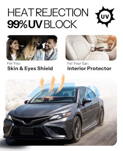 Image of IAQWE 50% VLT Ceramic Car Window Tint Film 24 in x 10 ft Roll | High Heat Rejection, UV Block, Privacy, Shatterproof, Scratch Resistant & No Signal Interference