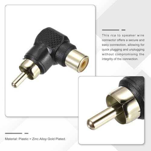 Adaptador RCA a cable de altavoz MECCANIXITY 90 grados miniatura 3