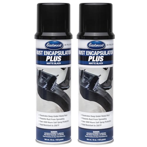 Eastwood Matte Black Rust Encapsulator Plus | Long Lasting Durable Finish 1 Coat Automotive Maximum Rust Protection | Heat Resistance up to 350 Degrees F | 16 oz. Aerosol | 2 Pack