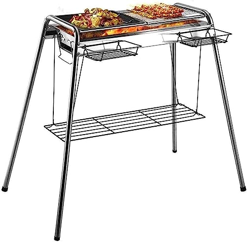 バーベキューグリル バーベキューコンロ 4~6人用 キャンプ用グリル・焚火台 Bbq コンロ チャコールグリル 焼き台 炭グリル 多機能 バーベキューセットラック 調味料ラック アウトドアコンロ 携帯便利 キャンプ用品