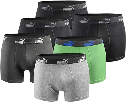 PUMA Herren Boxershort Limited Statement Edition 6er Pack - Black-Green-Grey New - Gr. L