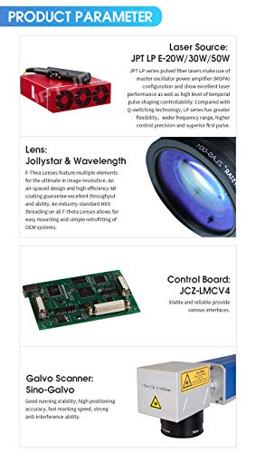 Sfx Us Stock 50W Jpt Fiber Laser Engraver Machine Fiber Laser Marking Machine Engraving Machine 175×175Mm Lens thumb #7