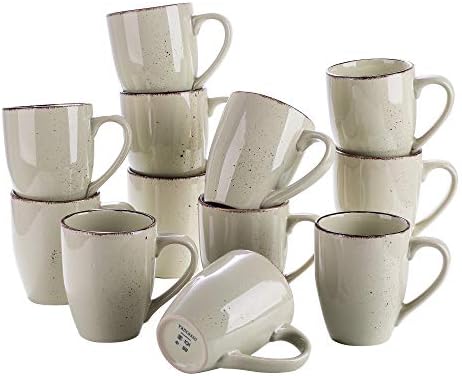 vancasso Navia Tropical Tea Coffee Mug Set of 4, Stoneware Extra Large Coffee Tea Hot Cocoa Coffee Cup Mugs, Modern Ceramic Drinking Cups, Multicolour, 350ml/12.3 oz