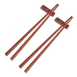 EPIGEIST 2 Sätze Naturholz Essstäbchen mit Panda motiv und Chopstick Stand Wiederverwendbare Chinesische Essstäbchen Langlebig und Hygienisch als Souvenir Reise Haushaltsgeschirr