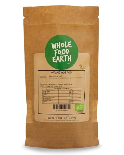 Wholefood Earth Organic Hemp Seed – 2 kg | GMO Free | Vegan | High Fibre | Source of Protein | Certified Organic