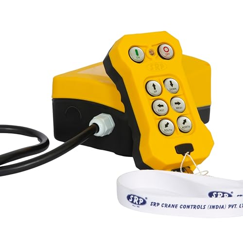 Image of SRP Single Speed Crane Wireless Radio Remote Control 6 Push Button Switch Industrial Channel Electric Lift Hoist Radio Switch Receiver (6+2) Button- 24V AC