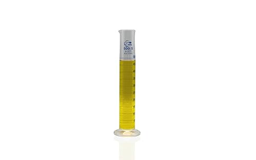 HDA Cilindros de medición de vidrio 8.5 fl oz, base redonda, con boquilla y graduación, instrumento volumétrico, cristalería para laboratorios,