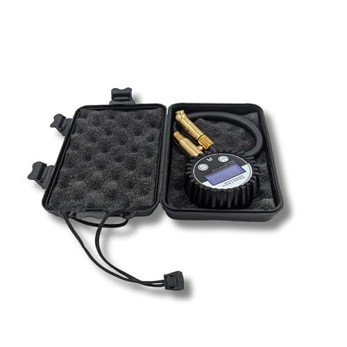 Image of Digital Tire Pressure Gauge | 200PSI | Swiveling Air Chuck | Portable Tire Inflator | Hard Case | Air Compressor Accessory