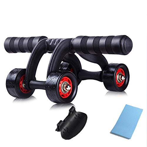 QGPWHLS 4 Roue Puissance Muscle Abdominal Exercice Roue Rouleau Ventre/Taille Fitness Workout Gym Exercice Body Building Training Kit Cover