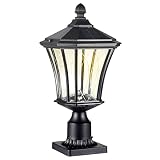 Solar Lamp Post Light Dusk to Dawn Outdoor Solar column light with Pier Mount Base, Waterproof Exter