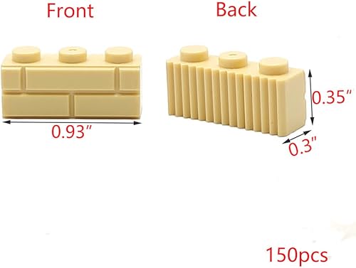 Miniatura 7 de Ladrillos de perfil de mampostería a granel de color caqui DIY bloque de construcción de juguete para piezas de pared y piezas compatibles con la