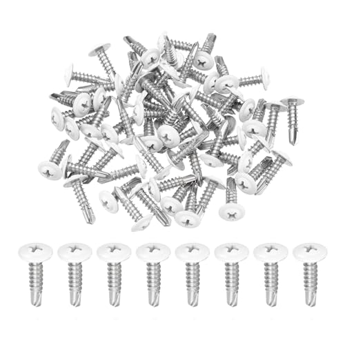 Vis autoperceuses acier inoxydable 410 tête cylindrique blanche M4,8 pour tôle métallique x60