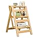 QHYXT Sedia a Pinna in 3 Passi Sgabello Sgabello Sgabello Scaffali Di Libreria Sedia in Legno Di Legno Passi Pieghevole Cucina per Cucina Sicurezza Non Slip Battistrada Panca