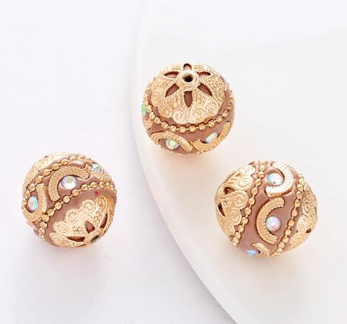 AMKGPS 5/10/20pcs 19mm Handmade Indonesia Beads with, Colorful Craft Supplies