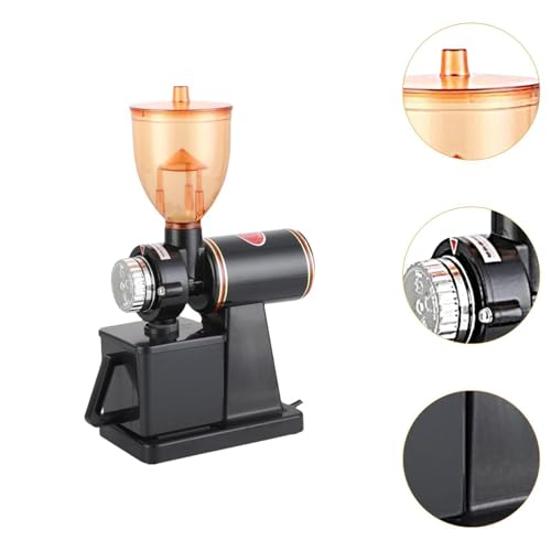 NonMiFyR Coffee Grinder Electric Burr Mill with 8 Grind Settings Coffee Bean Grinder Spice Grinder Grain Mill with Transparent Lockable Hopper PP and, Black