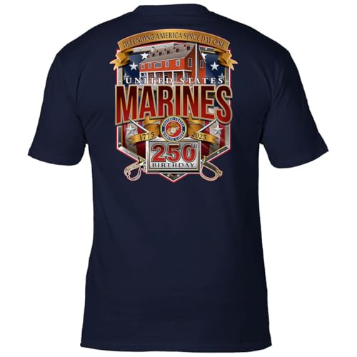 7.62 Design USMC 250th Birthday Men's T-Shirt Navy Large