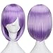 Produktbild ColorfulPanda Kurze lila Bob Perücken für Frauen Hochwertige gerade synthetische Perücken mit Pony