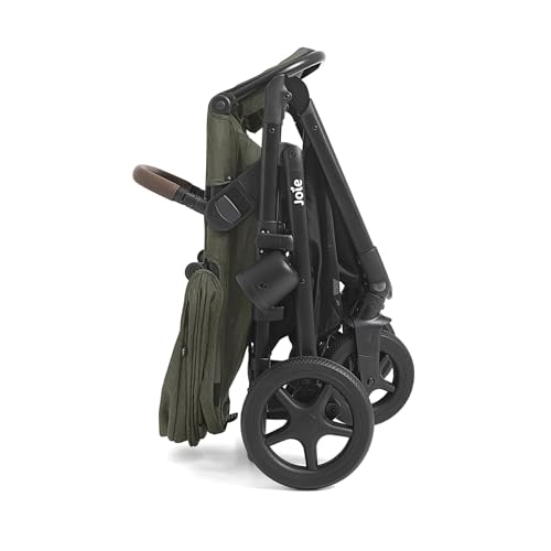 Image of Joie Ginger 4-in-1 Convertible Pramette and Stroller with A Deep Recline, Height Adjustable seat, All-Terrain Wheels, Extra Storage - for Newborns and Toddlers (Forest)