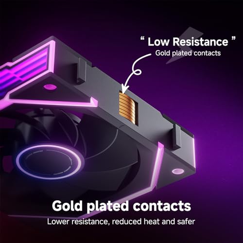 AsiaHorse Nyota Ultra 120mm PC Case Fan - Space-Inspired Design (Infinity Mirror + RGB Ring), 9 Blades 58.5 CFM, Modular Build, Ultra-Quiet Silicone Pads, PWM Control-Quiet Hydro Bearing 2