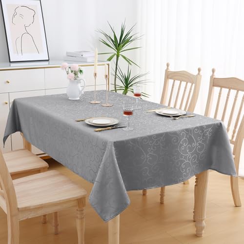 Nappe rectangulaire jacquard haut de gamme smiry gris 130x200 - 3