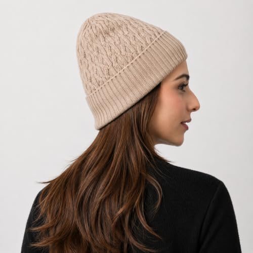 Image of AMOLDO Unisex Woolen Beanie Cap | Warm Winter Hat - Zigzag Design