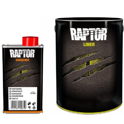 Raptor Liner Kit schwarz. 4 Liter Gebinden Set inkl. Lack und Härter. 2K Fahrzeug & Transportflächen Beschichtung. Upol.