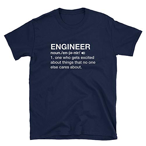 TeesParadise Funny Engineer Definition Unisex T-Shirt, Engineer Gifts T-Shirt, Engineering Geek Nerd T-Shirt, Tech Computer,Software Engineer Gift Shirt Navy
