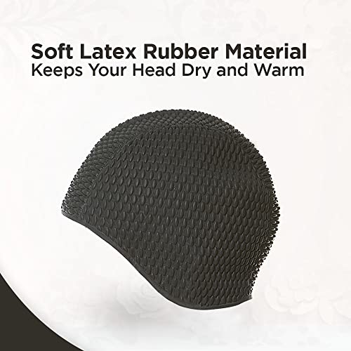 Beemo Women’s Latex Swim Cap – Rubber Bathing Hat - Hot Pink #TOP4