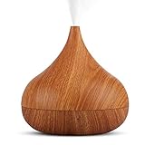 ap airpleasure Essential Oil Diffuser Ultrasonic Quiet Humidifier Wood Grain Cool Mist 400ml Waterless Auto Shut-off 18 Hours Adjustable Mist Mode Vaporizer for Home (DarkYellowNL)