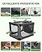 derimkcoa Hundebox faltbar für mittlere Hunde,Hundetransportbox Auto mit verstellbarem Design, reißfesten Netzfenstern & Plüsch-Betteinlage für Zuhause & Reise,106 * 78 * 78cm,Grau