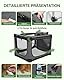 derimkcoa Hundebox faltbar für mittlere Hunde,Hundetransportbox Auto mit verstellbarem Design, reißfesten Netzfenstern & Plüsch-Betteinlage für Zuhause & Reise,106 * 78 * 78cm,Grau