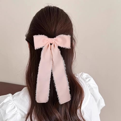 Pinzas para el cabello moño de cintas coral 2 piezas miniatura 4