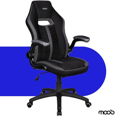 Cadeira Gamer Moob Force Giratória Braços Ajustáveis e Função Relax Preto/cinza