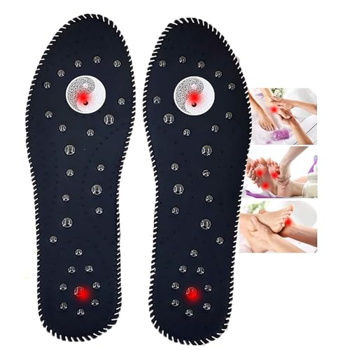 Plantillas Magnéticas Adelgazantes Terapia de Acupresión Soporte Arco Plantar Zapatos Trabajo/Unisex(Size:41,Color:Negro)