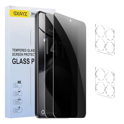 GXAYZ 3 Stück Schutzfolie Panzer Schutz glas für Xiaomi 14T/Xiaomi 14T Pro Anti Scratch 9 Härte Hochauflösende DisplayschutzfolieFingerabdruck-IDHD